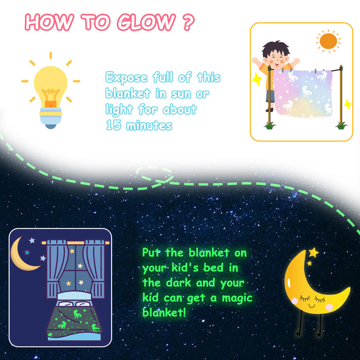 Glow in The Dark Fleece Throw Blankets