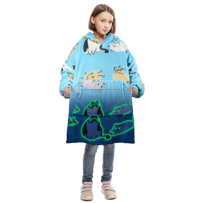 Glow in the Dark Kid Animal Kingdom All Season Hoodie Blanket