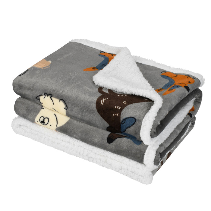 Animal Kingdom  Sherpa Throw Blanket