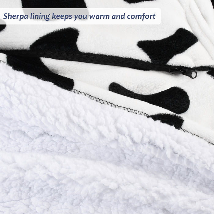 Packable Travel Sherpa Oversize Hoodie Blanket
