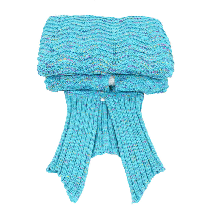 Adults Sherpa-Lined Knit Mermaid Blanket