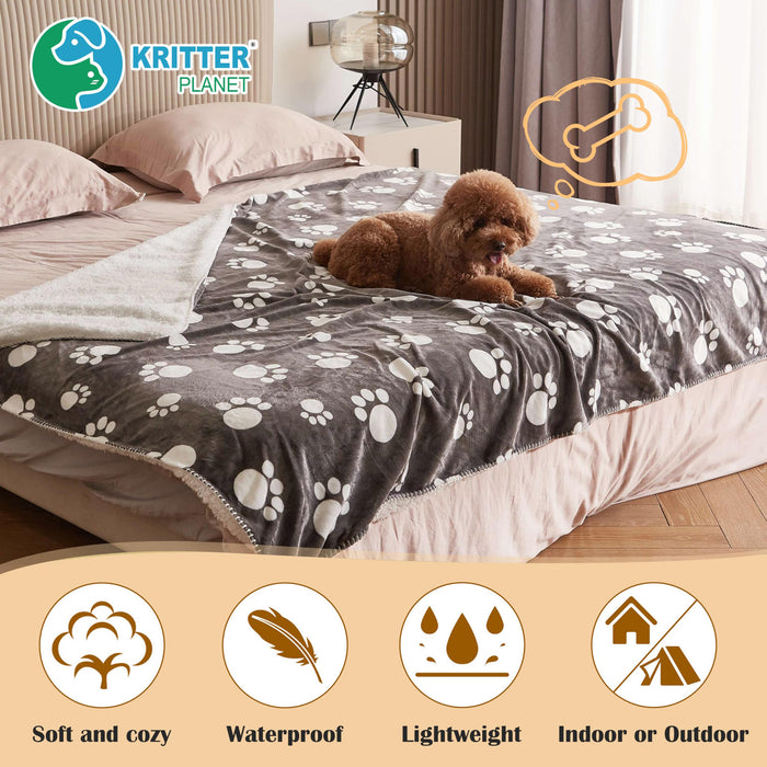 Kritter Planet Sherpa Fleece Waterproof Pet Blanket