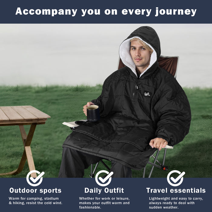 Outdoor Water Repellent Oversized Hoodie Blanket