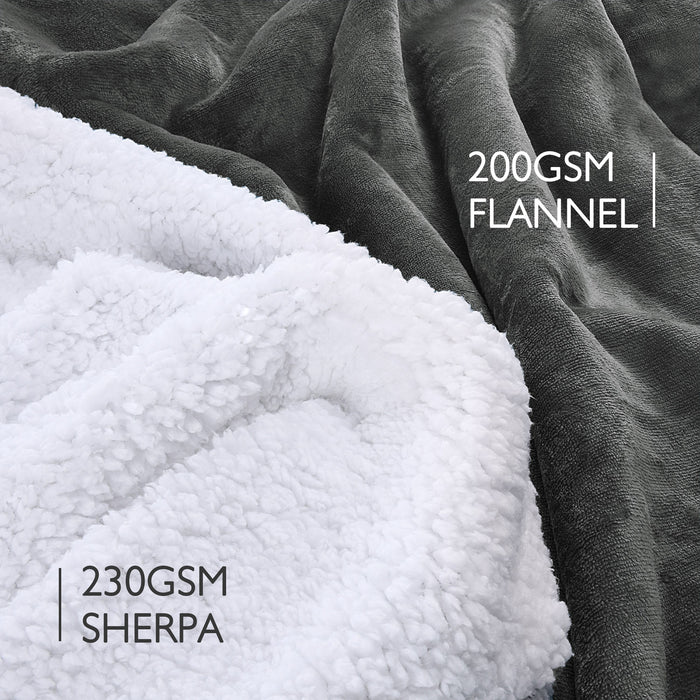 Kangaroo Front Pocket Sherpa Wearable Blanket With Sleeve