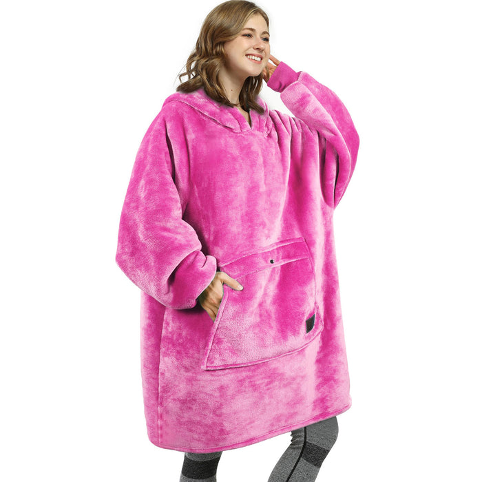 Classic Sherpa Fleece Oversized Hoodie Blanket