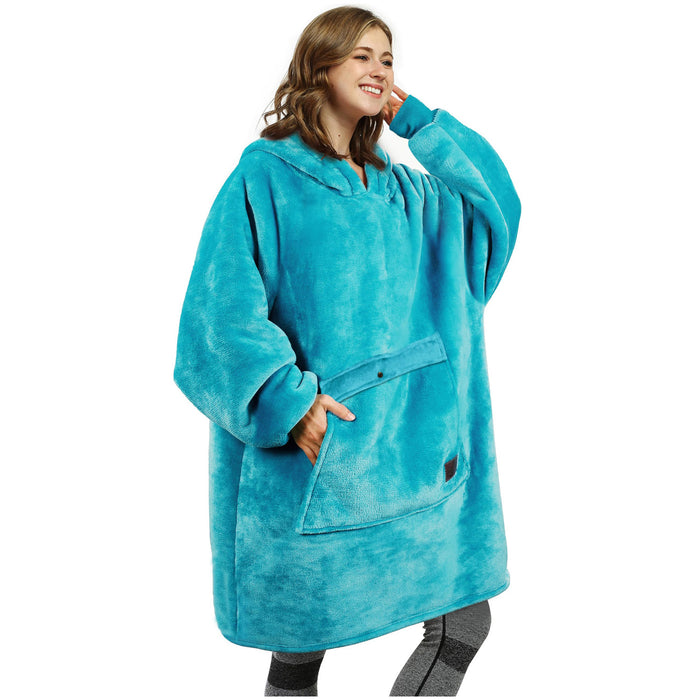 Classic Sherpa Fleece Oversized Hoodie Blanket