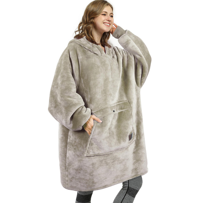 Classic Sherpa Fleece Oversized Hoodie Blanket