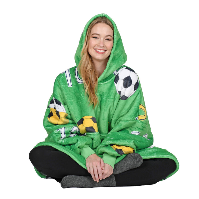 Sports Fanatic Sherpa Oversize Hoodie Blanket
