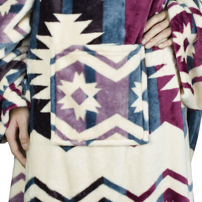 Southwest Fleece Wearable Blanket With Sleeve
