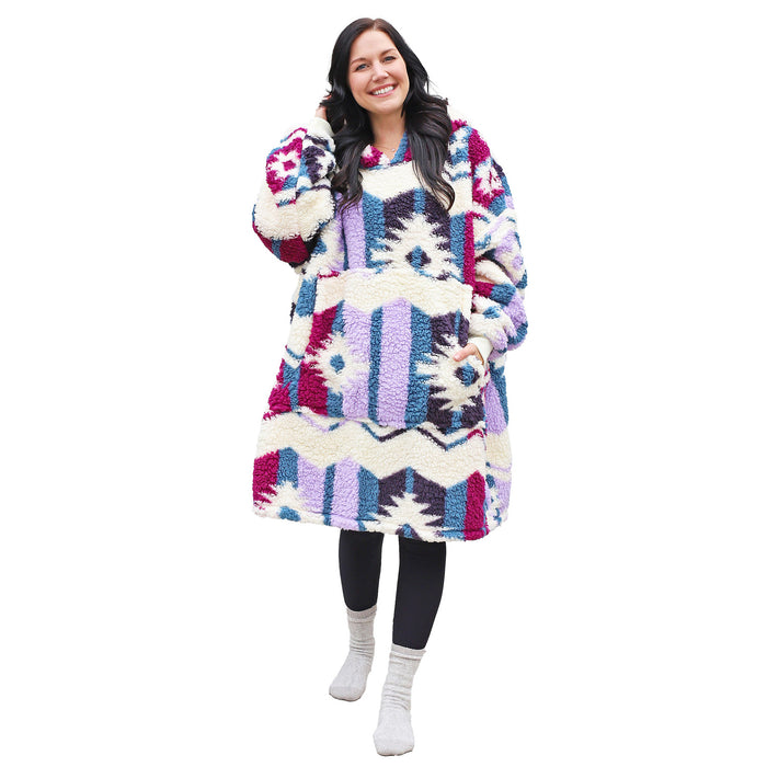 Southwest Berber Fleece Oversize Hoodie Blanket