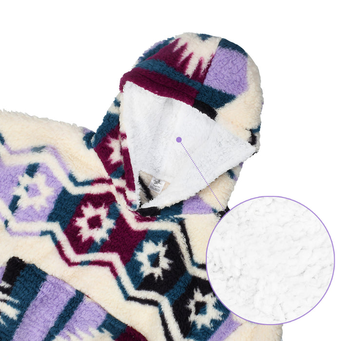 Southwest Berber Fleece Oversize Hoodie Blanket