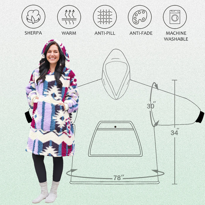 Fluffy Sherpa Oversize Hoodie Blanket