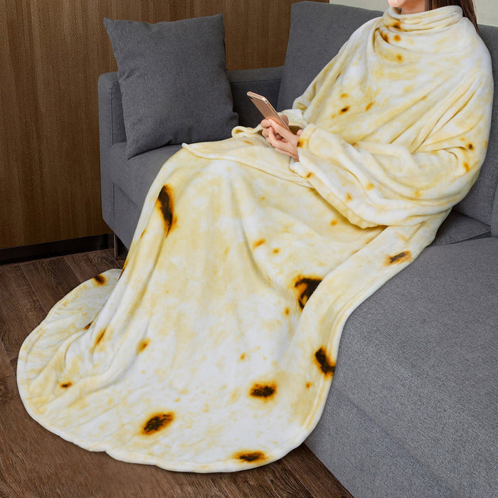 Tortilla Fleece Wearable Blanket with Sleeves
