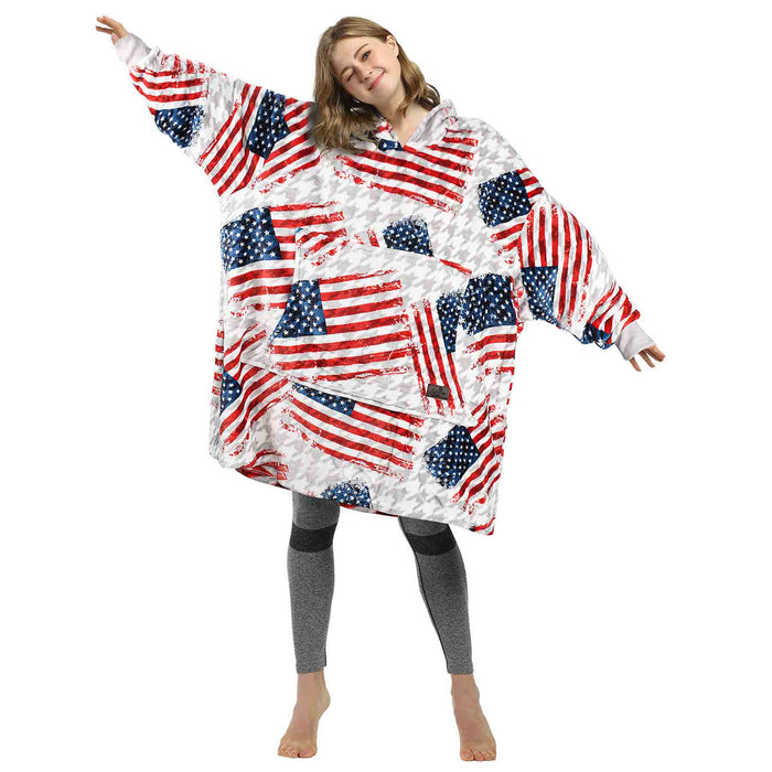 Flag All Season Oversize Hoodie Blanket