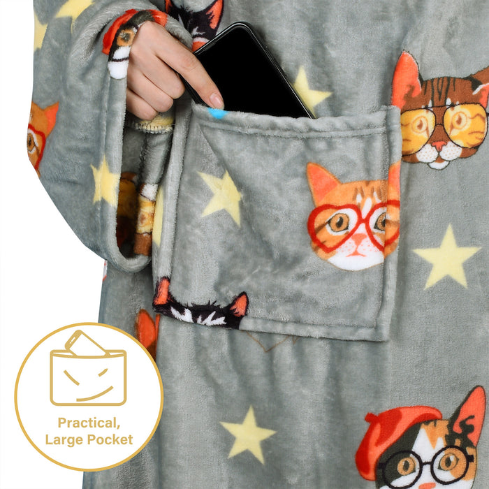 Animal Kingdom Fleece Wearable Blanket With Sleeve