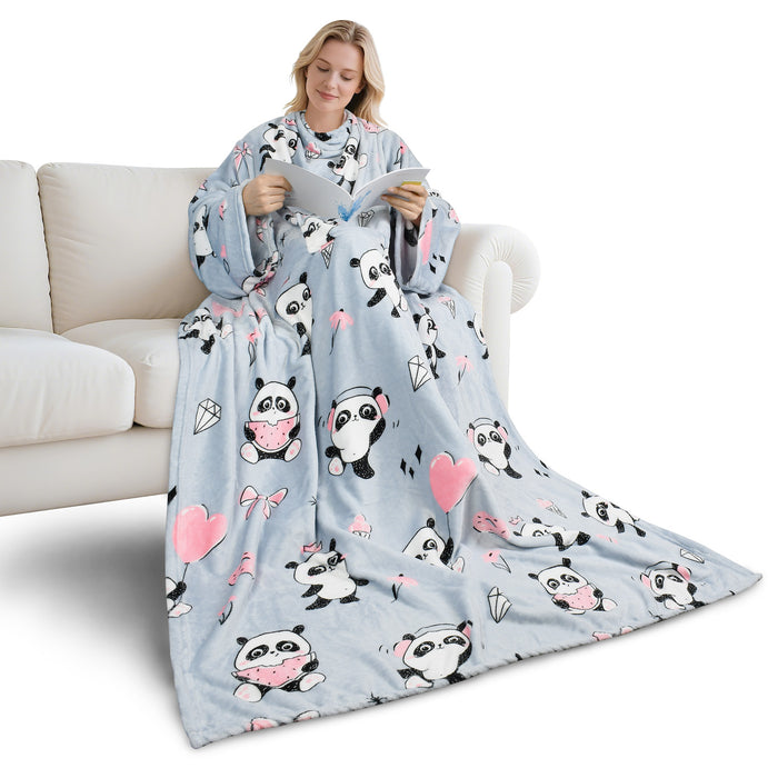 Animal Kingdom Fleece Wearable Blanket With Sleeve