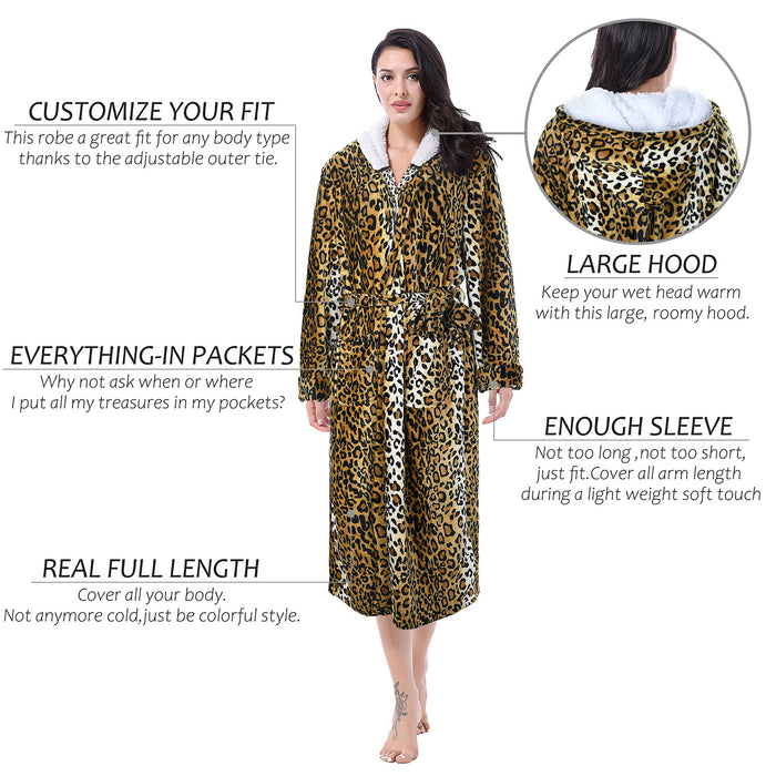 Fleece Bathrobe with Hood