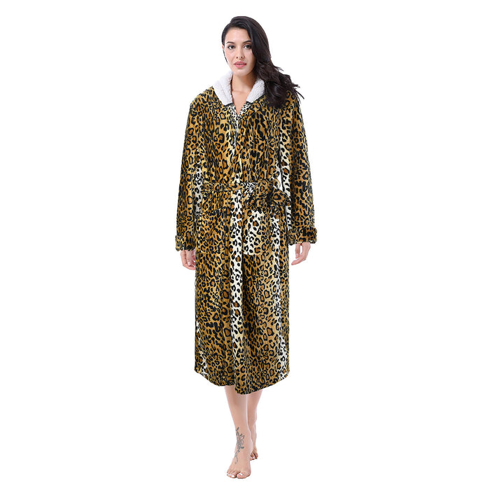 Fleece Bathrobe with Hood