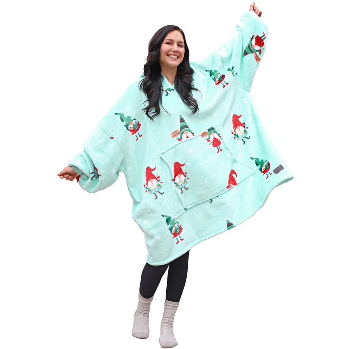 Christmas Spirit Sherpa Oversize Hoodie Blanket