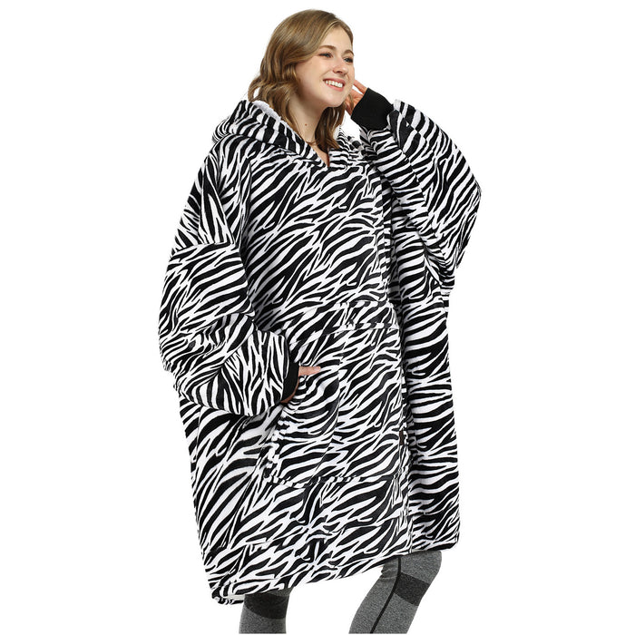 Classic Sherpa Fleece Oversized Hoodie Blanket